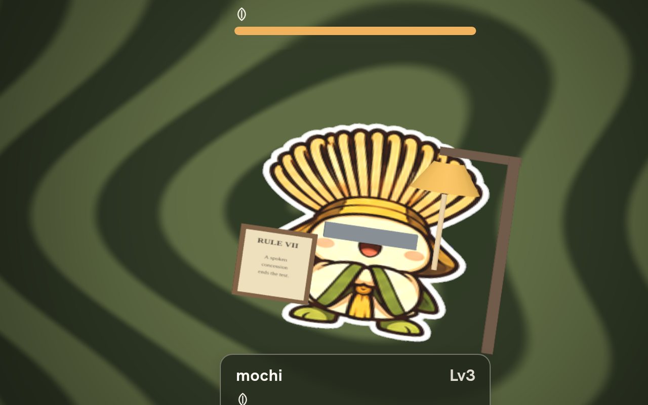 A Mochi Di-Mo battle: Mochi faces the Border Guard, both health bars showing